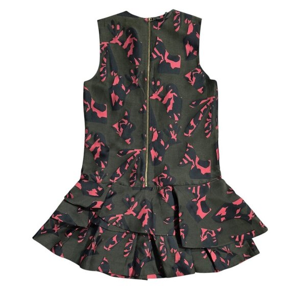 Banana Republic Olive and Coral Patterned Mini Dress - Picture 3 of 9